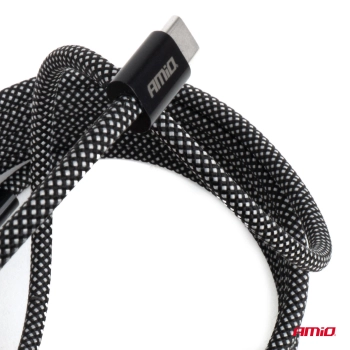 Kabel USB magnetyczny USB-C – USB-C 60W 100cm AMIO-04840