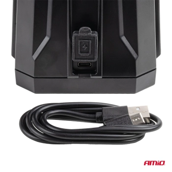 Lampa robocza przenośna biała z funkcją lampy ostrzegawczej 15W (BATT) AMIO-04865