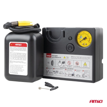 Zestaw naprawczy do opon z kompresorem 19mm 12V AMIO-04929