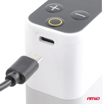 Mini kompresor rowerowy bezprzewodowy bezszczotkowy z wyświetlaczem LED 40W USB-C AMIO-04946