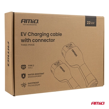 Kabel z wtyczką do ładowania samochodów elektrycznych EV 3P 22kW 5m AMIO-04972