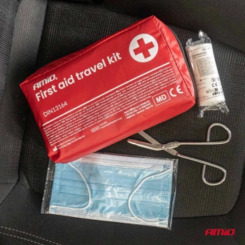 Apteczka samochodowa w pokrowcu DIN13164 AMIO-05013