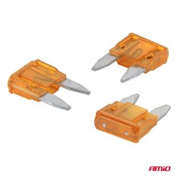 Bezpieczniki samochodowe płytkowe mini 3szt. 5A AMIO-05096