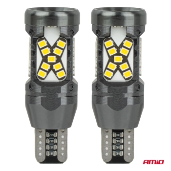 Żarówki LED CANBUS W16W T15 2016 45SMD białe 12V 24V AMIO-04992