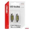 Żarówki LED CANBUS C5W C10W 36MM 2525 6SMD White 12V 24V AMIO-05007