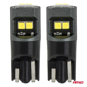 Żarówki LED CANBUS W5W T10 2020 6SMD białe 12V 24V AMIO-05010