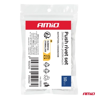 Zestaw nitów plastikowych 10szt. AMIO-05026