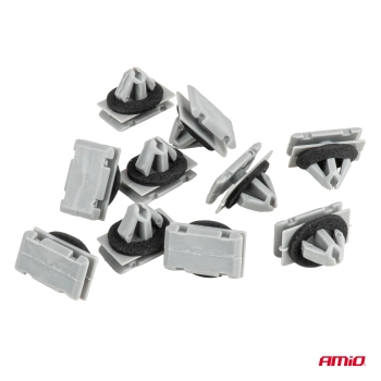 Zestaw spinek listwy progowej z gumową uszczelką 11 mm 10szt. AMIO-05047