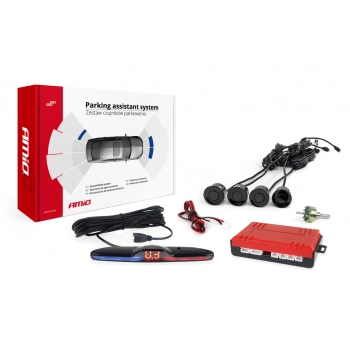 Zestaw czujników parkowania czujniki cofania MAX LED 4 sensory czarne AMIO-02287