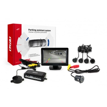 Zestaw czujników parkowania TFT01 4,3" z kamerą HD-308-LED 4 sensory czarne "GOLD"
