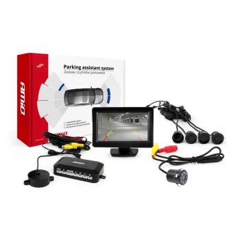 Zestaw czujników parkowania TFT01 4,3" z kamerą HD-307-IR 4 sensory czarne