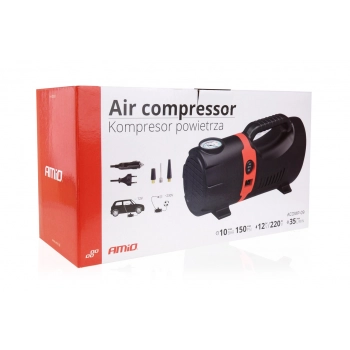 Kompresor samochodowy pompka 12V 230V ACOMP-09 AMIO-02383