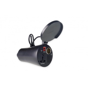 Przetwornica napięcia w kształcie kubka 12V/230V 150W/300W 2xUSB PI02 AMIO-02469
