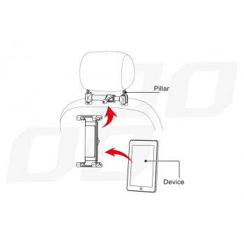 Uchwyt do samochodu na tablet zagłówek THOLD-02 AMIO-02187