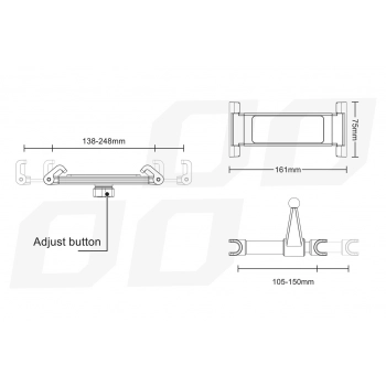 Uchwyt do samochodu na tablet zagłówek THOLD-02 AMIO-02187