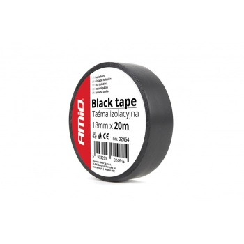 Taśma izolacyjna szkot czarna PCV 18mm x 20m AMIO-02464