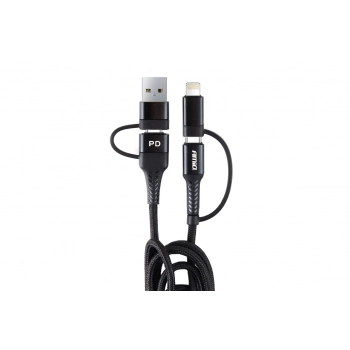 Kabel USB USB-C 3w1 iphone Lightning USB-C micro USB 1 m UC-15 AMIO-02547