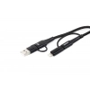 Kabel USB USB-C 3w1 iphone Lightning USB-C micro USB 1 m UC-15 AMIO-02547