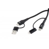 Kabel USB USB-C 3w1 iphone Lightning USB-C micro USB 1 m UC-15 AMIO-02547