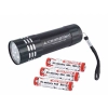 Latarka aluminiowa 9 LED, ekspozytor 24 szt., baterie w zestawie