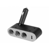 Rozgałęziacz zapalniczki łamany 12/24V potrójny z USB 500 mA
