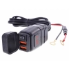Ładowarka motocyklowa 2x USB 3.4A z woltomierzem