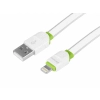 Kabel do ładowania i synchronizacji, silikonowy płaski, 200 cm, USB > Lightning
