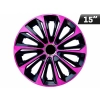 Kołpaki EXTRA STRONG pink - black 15", 4 szt.