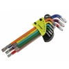 Klucze trzpieniowe otworowe 230 mm do śrub TORX, T10 - T50, 9 szt., kolorowe