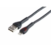 Kabel do ładowania i synchronizacji, w oplocie z mikrofibry, podświetlenie LED, 200 cm, USB > Lightning