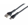 Kabel do ładowania i synchronizacji, w oplocie z mikrofibry, podświetlenie LED, 200 cm, USB > USB-C