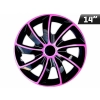 Kołpaki QUAD BICOLOR pink - black 14", 4 szt.