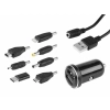 Ładowarka uniwersalna 2x USB 3.4A + kabel 120 cm + 7 końcówek, czarna