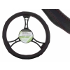 Pokrowiec na kierownicę PU 39-41 cm "L", perforowane gripy, czarny + czerwone nici