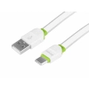 Kabel do ładowania i synchronizacji, silikonowy płaski, 200 cm, USB > USB-C