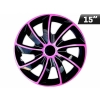 Kołpaki QUAD BICOLOR pink - black 15", 4 szt.
