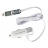 Ładowarka samochodowa 3.4A z gniazdem USB i przewodem z wtyczkami micro USB i Lightning