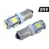 Żarówka VISION T4W BA9s 24V 5x 5050 SMD LED, biała, 2 szt.