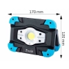 Lampa robocza panelowa 10W COB LED, akumulatorowa, 1000 lm, IK08, IP54 + uchwyt magnetyczny