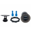 Ładowarka do zabudowy USB QC3.0 + USB 6A z woltomierzem i włącznikiem mechanicznym