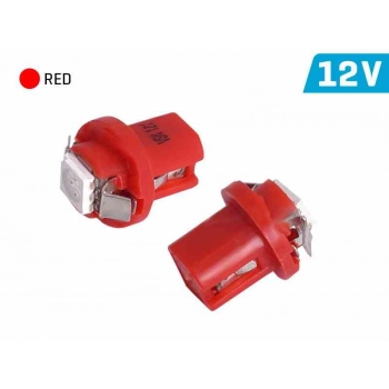 Żarówka VISION T5/R5 BAX B8.5d 12V 1x 5050 SMD LED, czerwona, 2 szt.
