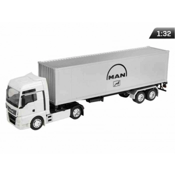 Model 1:32, MAN TGX, ciągnik biały -naczepa srebrna