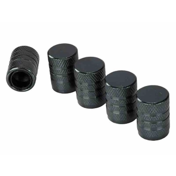 Nakrętki na wentyle, aluminiowe z gwintowanym wkładem z tworzywa, 5 szt., gunmetal