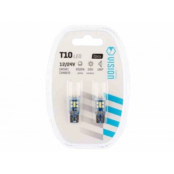 Żarówka VISION W5W (T10) 12/24V 21x 2016 SMD LED, nonpolar, CANBUS, biała, 2 szt.