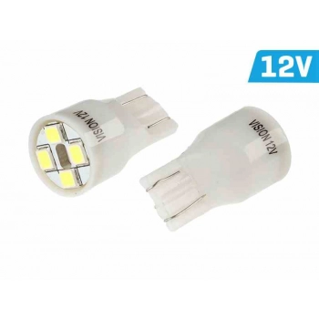 Żarówka VISION T13 (W2.1x9.5d) 12V 6x 3mm LED, biała, 2 szt.