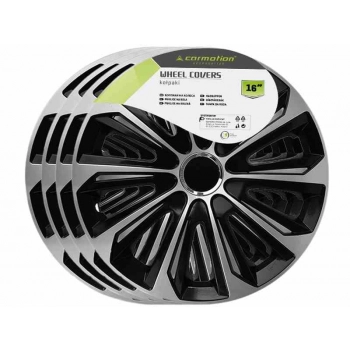 Kołpaki EXTRA STRONG silver - black 16