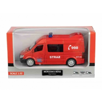 Model 1:32, Mercedes-Benz, Straż, czerwony, posiada sygnały świetlne i głosowe