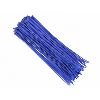 Opaski kablowe nylonowe 300x3,6 mm, niebieskie, 100 szt.