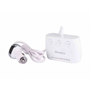 Rozgałęziacz zapalniczki 12/24V potrójny z włącznikami + 2x USB QC3.0 + 2x USB 3.6A, kabel 120 cm