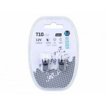 Żarówka VISION W5W (T10) 12V 6x 3014 SMD LED, CANBUS, biała, 2 szt.
